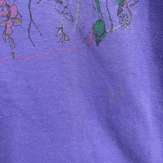 90s EMS イースタンマウンテンスポーツ フラワーTシャツ パープル L