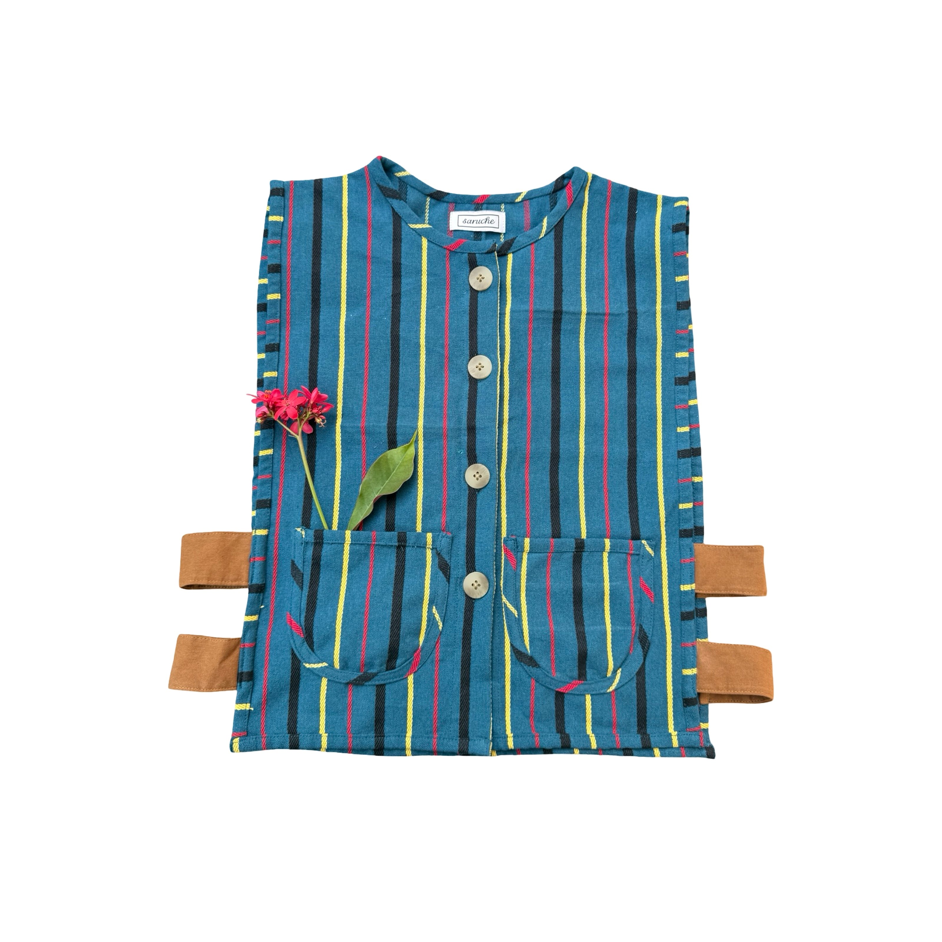 saruche マルチストライプベスト Green / Pink