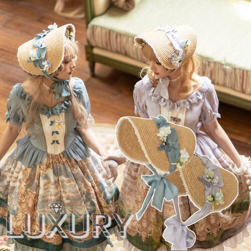 Antique Gothic Doll ブラウス、ドレス、ハーフボンネット3点