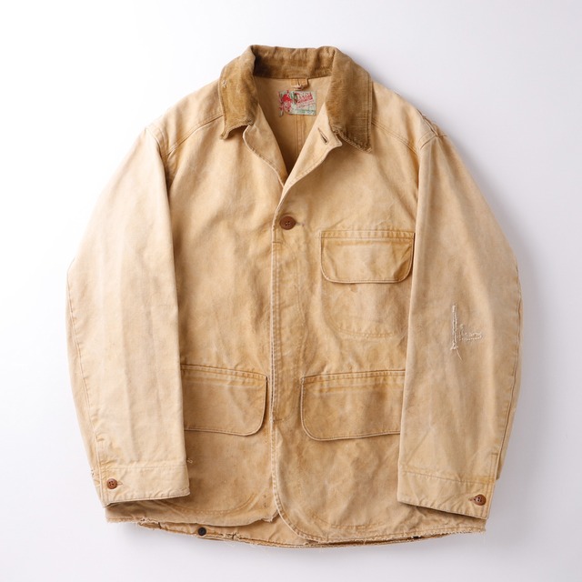 【希少】40S special vintage hunting jacket coat  "Duxbak" original Cotton Duck made in USA big size  ／ 40年代 ヴィンテージ ハンター ジャケット コットンダック生地  実寸L USA製 ミントコンディション カーキベージュ