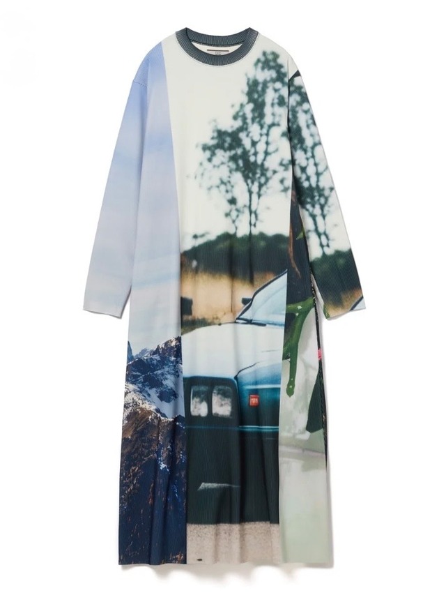 【26AW | WOMEN】NONTOKYO ノントーキョー /ワンピース / PRINT RIB L/S ONE-PIECE　NON26A-1017