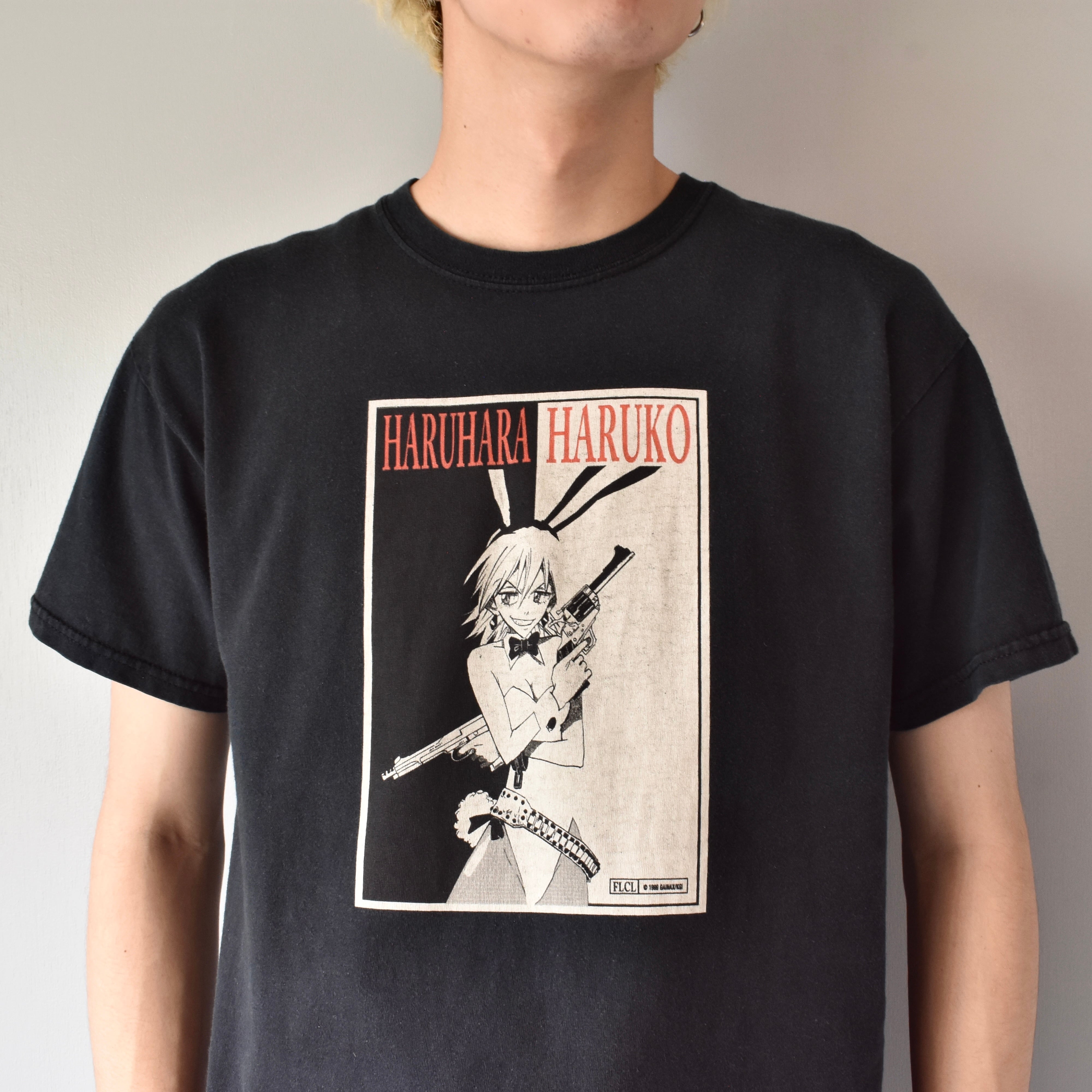 VINTAGE】 “FLCL” 『ハルハラ・ハル子』 Front Printed Anime T-shirt