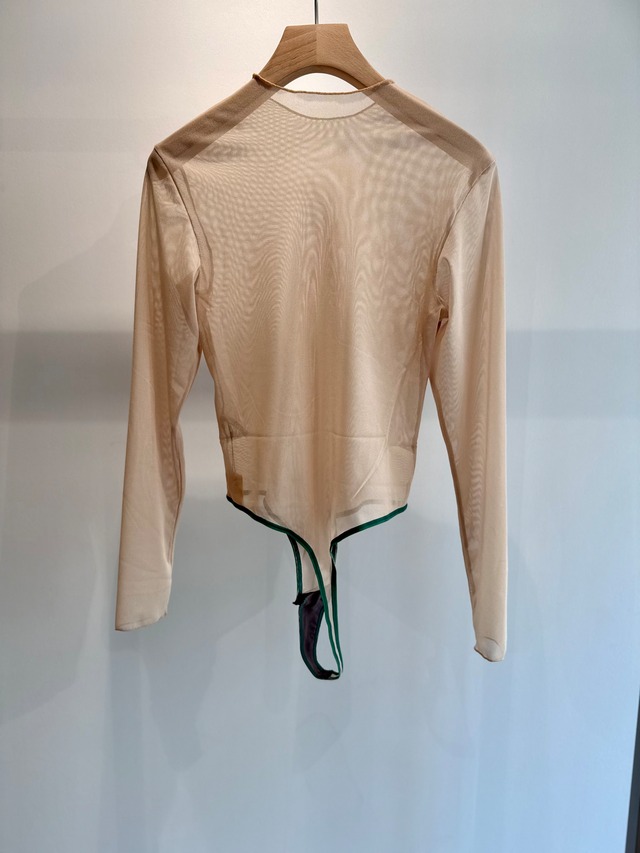 OVERNEATH/Bodysuit088 Longsleeves チュールネット BEIGE
