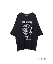 バンドロゴソフトプリントルーズTシャツ (BLACK) CQ-46093