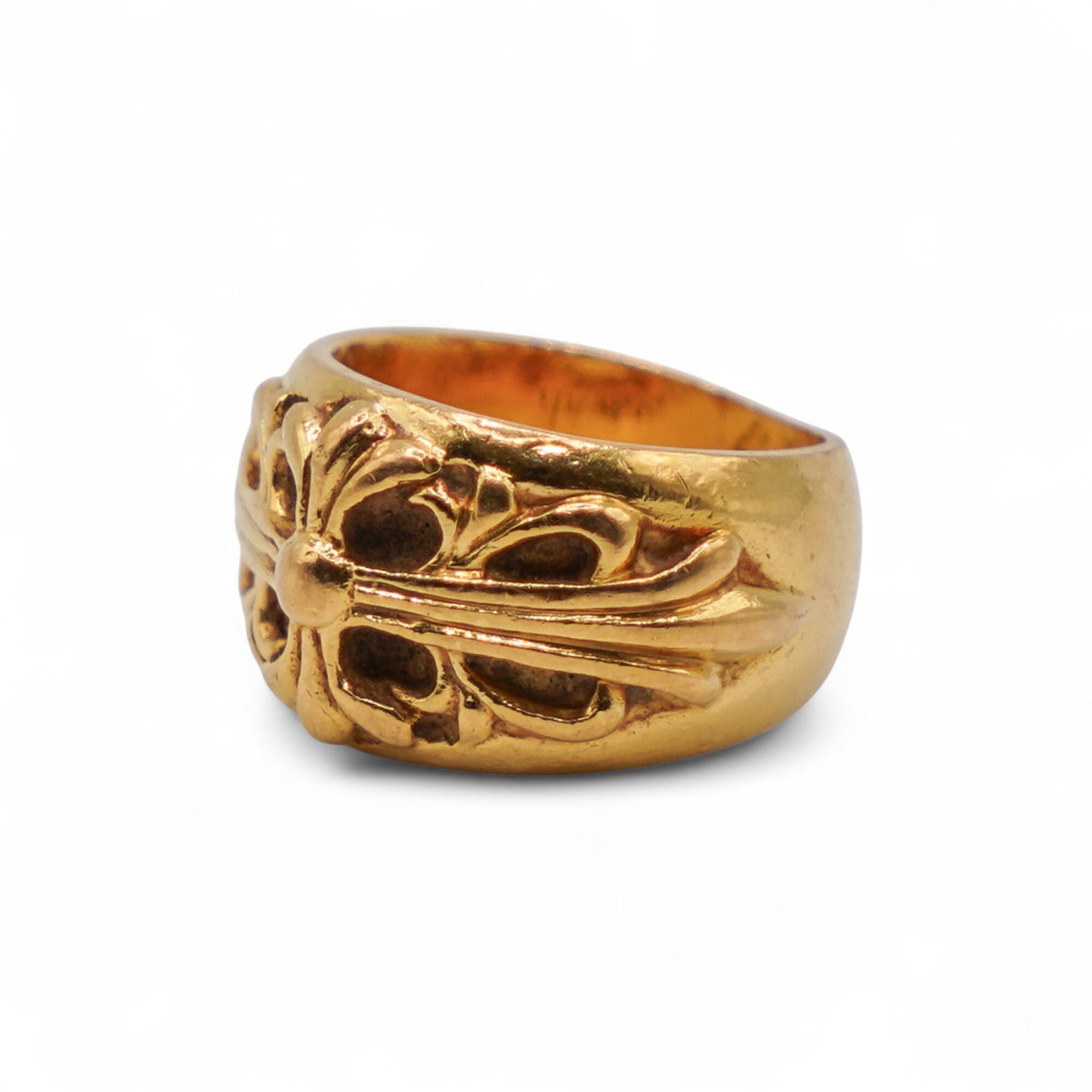 CHROME HEARTS クロムハーツ フローラル クロス リング GOLD 22K RING
