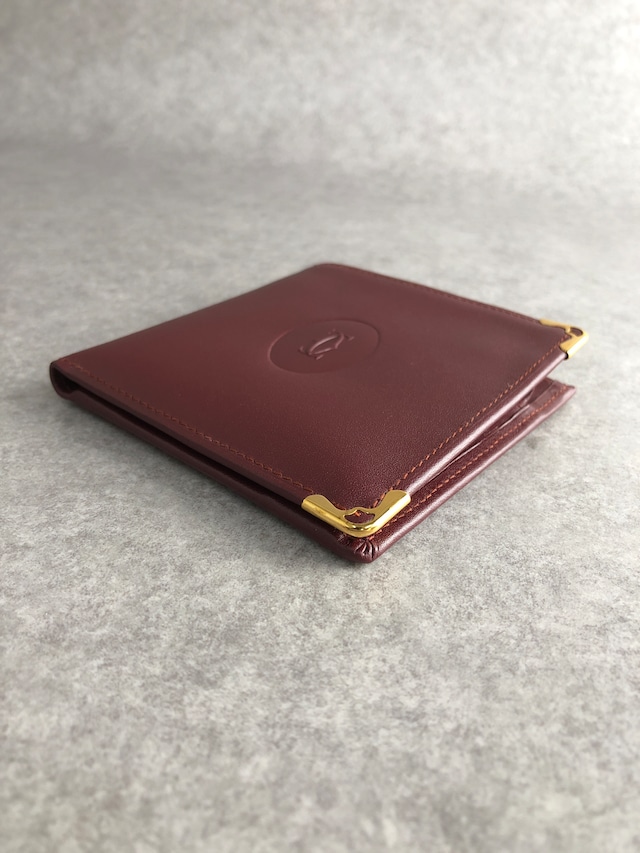 Cartier カルティエ マストライン 財布 ボルドー レザー 二つ折り vintage ヴィンテージ オールド ustkxg