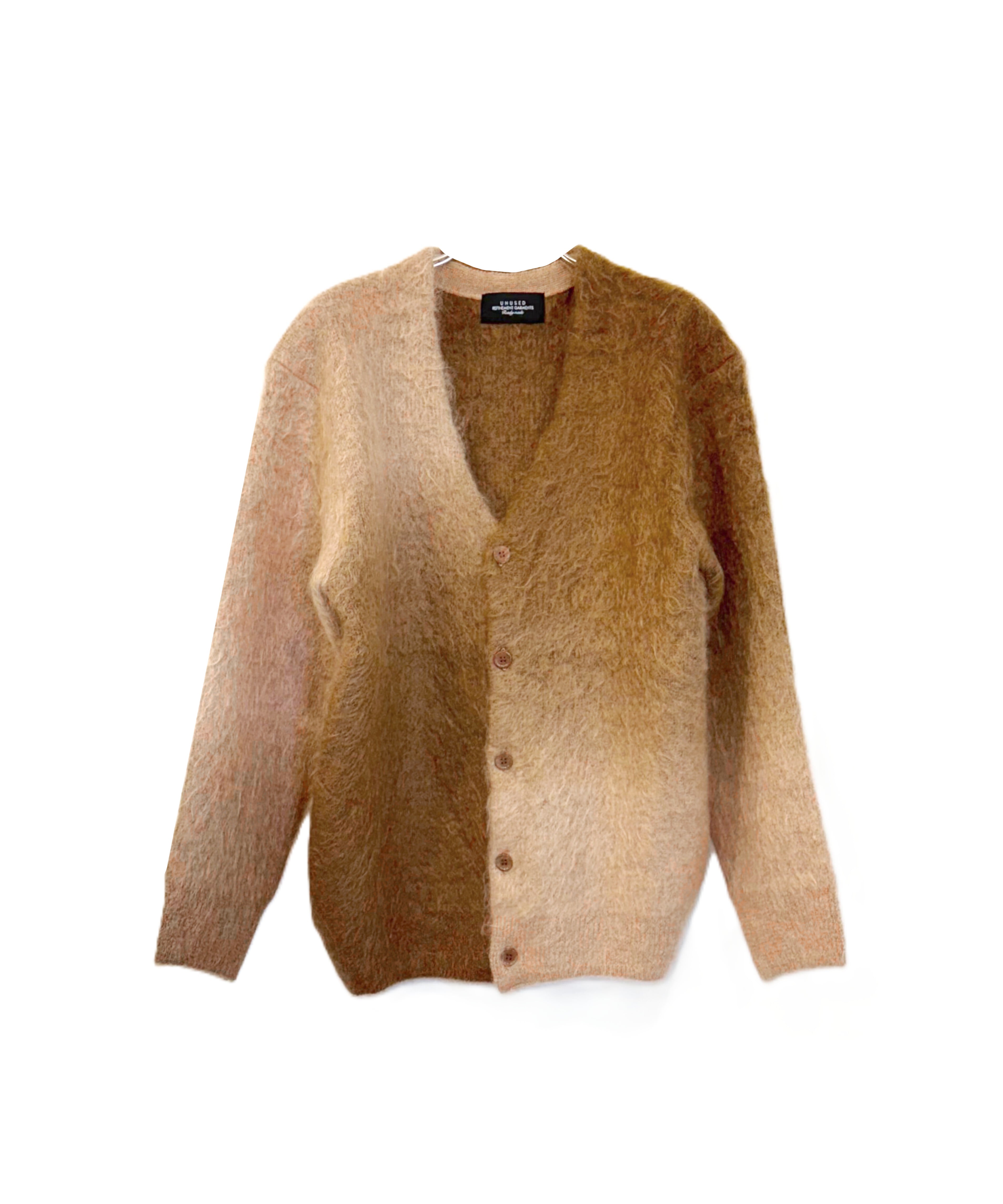 UNUSED / US2376 GRADATION MOHAIR CARDIGAN (MOCHABROWN