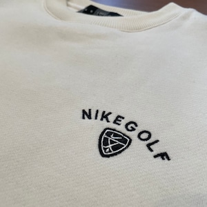 【NIKE】ナイキゴルフ スウッシュ 刺繍ロゴ スウェット トレーナー Lサイズ バックロゴ us古着