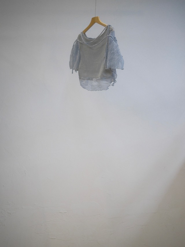 Sheer Layered Puff Top / GRAY