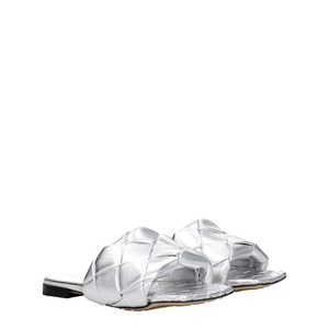 BOTTEGA VENETA ボッテガヴェネタ レディース スライドサンダル レザー シルバー