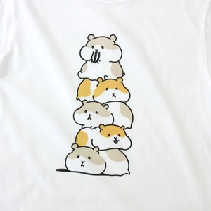 ハムタワー 五重のハム ハムスター Tシャツ am94 かわいい ハム イラスト アニマルtシャツ
