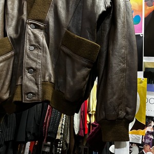 90's LEATHER CARDIGAN JACKET