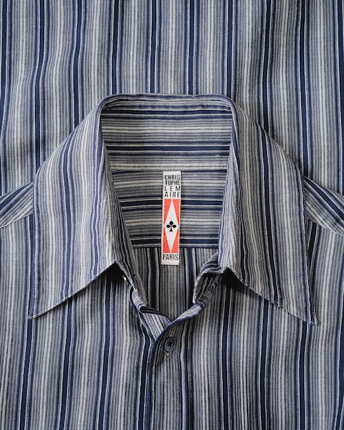 [Mid-Late 90’s] “CHRISTOPHE LEMAIRE” Striped Cotton Shirt (Made in France)