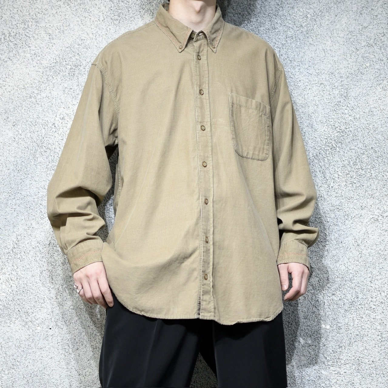 custom botanical stitch corduroy shirt