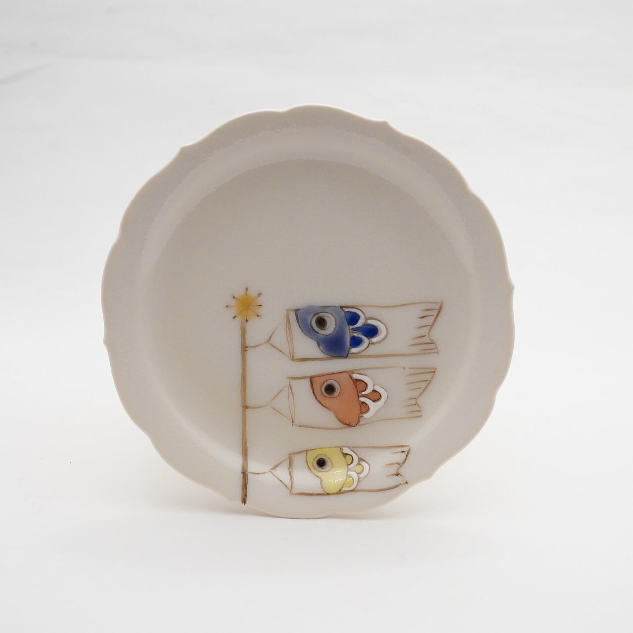 【陶彩工房Canoe】「鯉のぼり」4寸輪花皿 49-A