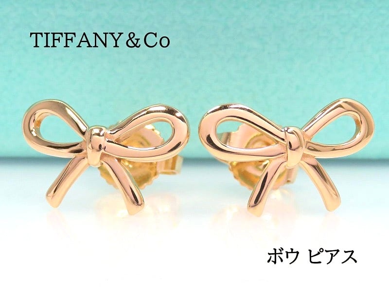 TIFFANY&Co ティファニー 750 ボウ ピアス リボン ローズゴールド