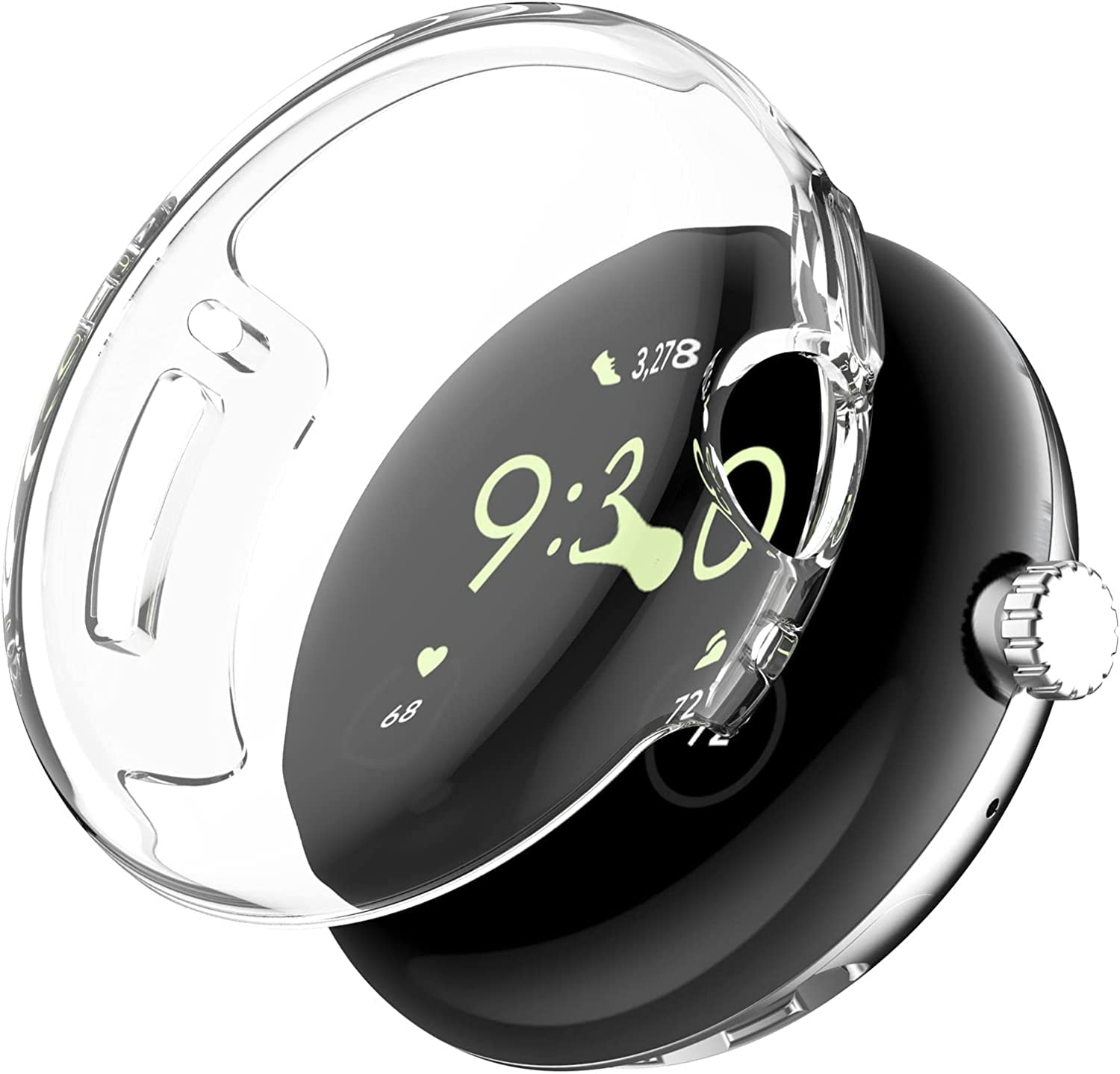 ELYBYYLE for Google Pixel Watch ケース Google Pixel Watch 用ケース Google Pixel Watch 用 フルカバー PC素材 一体型 全面保護 装着簡単 高透過率 指紋防止 Google Pixel Watch ケース クリア