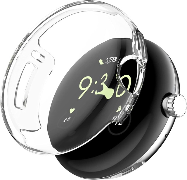ELYBYYLE for Google Pixel Watch ケース Google Pixel Watch 用ケース Google Pixel Watch 用 フルカバー PC素材 一体型 全面保護 装着簡単 高透過率 指紋防止 Google Pixel Watch ケース クリア