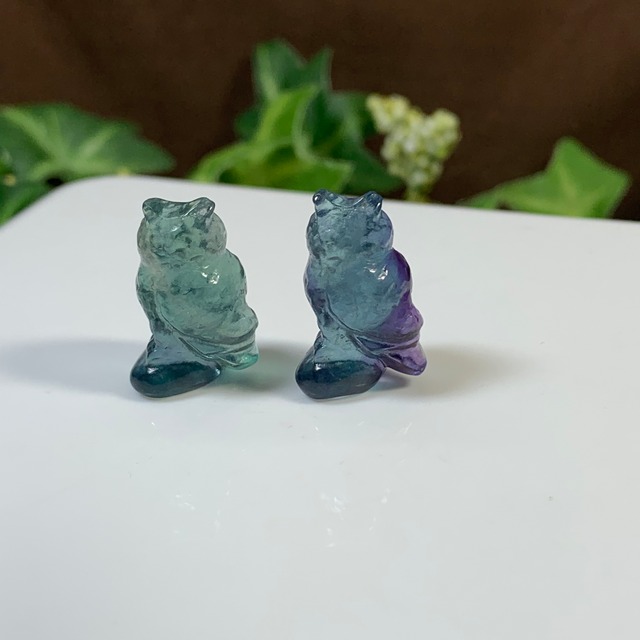 19.可愛いペア･小さいフローライトふくろう