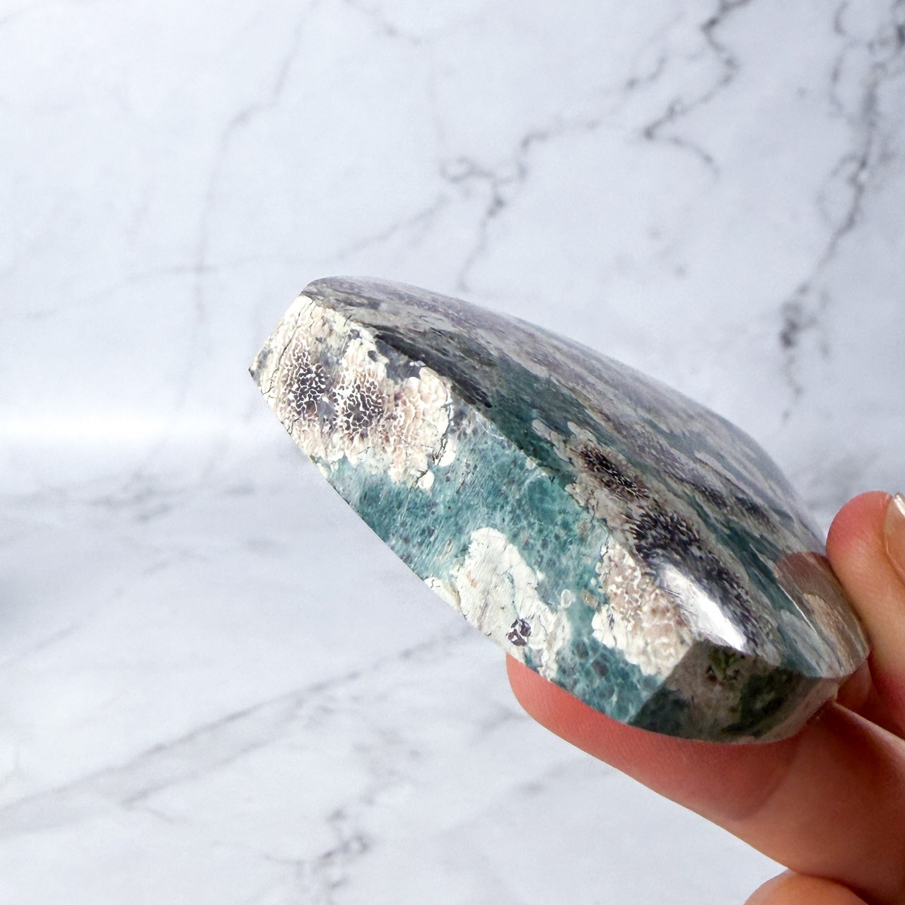 グリーンフラワージャスパー フレイム 専用台座付き * Jasper * 天然石