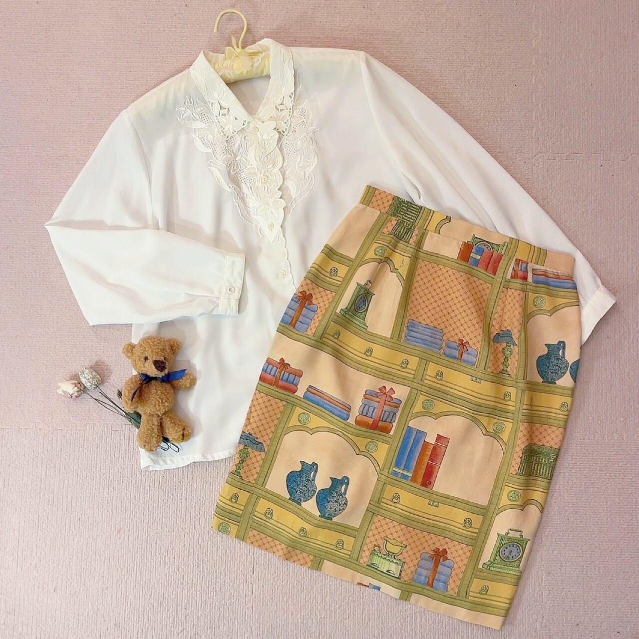 flower embroidery white blouse