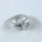 シルバーリング　四角ブルーストーン　12号　シルバー925　フランス　12acdw34