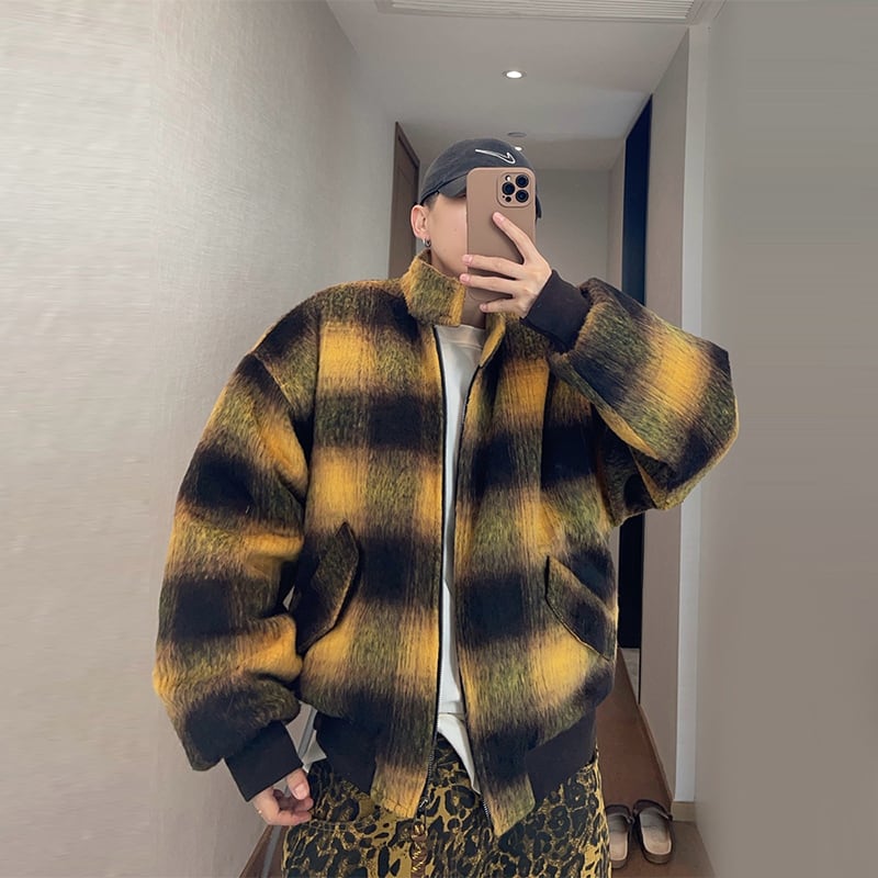 dannyandzeeチェック柄スタンドカラージャケット | mblueshop