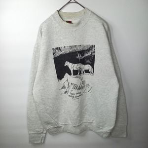 90s　フルーツオブザルーム　クルーネック　スウェット　トレーナー　アニマル　M