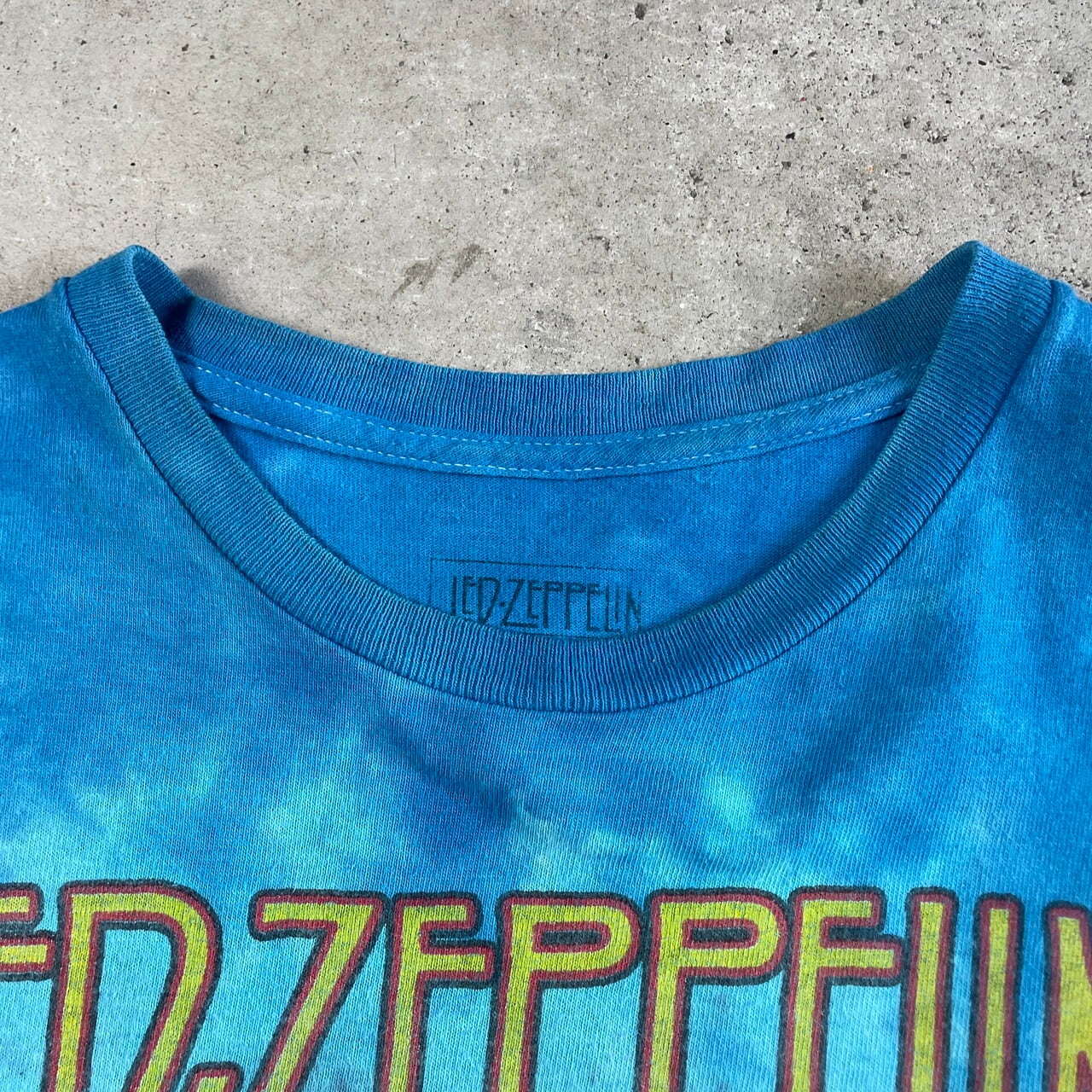 Led ZeppelinレッドツェッペリンバンドTシャツバンTタイダイ染めブルー