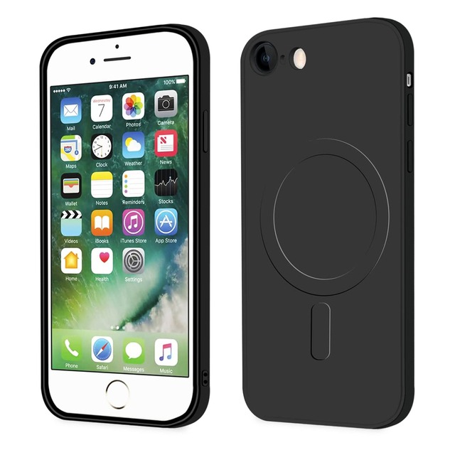 Majiyana for iPhone SE第3世代/SE2/8/7 用の ケース MagSafe対応 耐衝撃 TPU 薄型(ブラック)