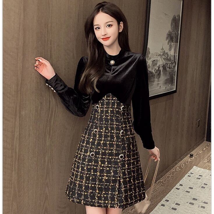 ワンピース タイトワンピース ニットワンピース ミニ丈 長袖 無地