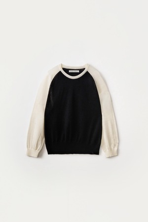 [NOTHING WRITTEN] Mone raglan knit (Ivory black) 正規品 韓国ブランド 韓国通販 韓国代行 韓国ファッション ナッシングリトゥン 日本 店舗