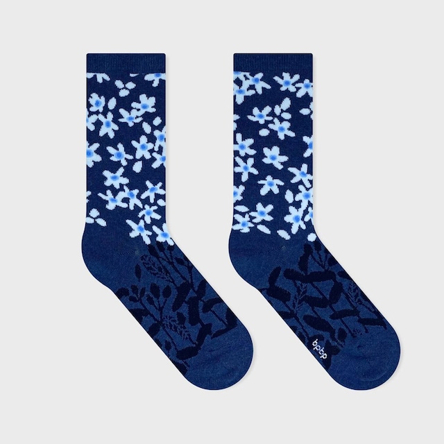 bpbp x YURI HIMURO / 氷室友里 SOCKS TWEEDIA NAVY /  ソックス ツィーディア ネイビー / 22-25cm オーガニックコットン使用 奈良県産 BLOOM COLLECTION BPHY010