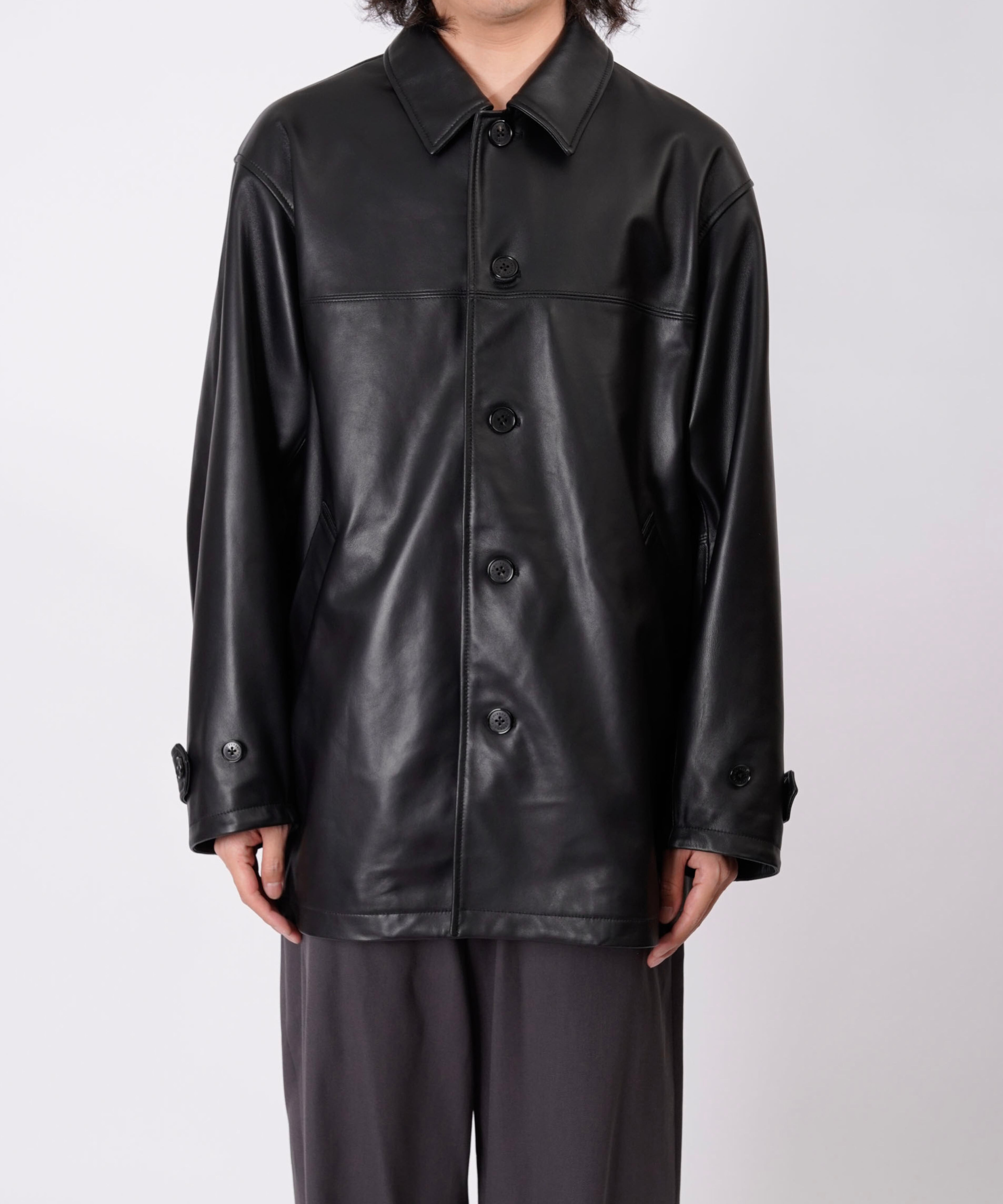 う*す様 UNUSED Leather car coat ブラック サイズ2 UNUSED / Leather car coat-UNUSEDの通販EQUAL