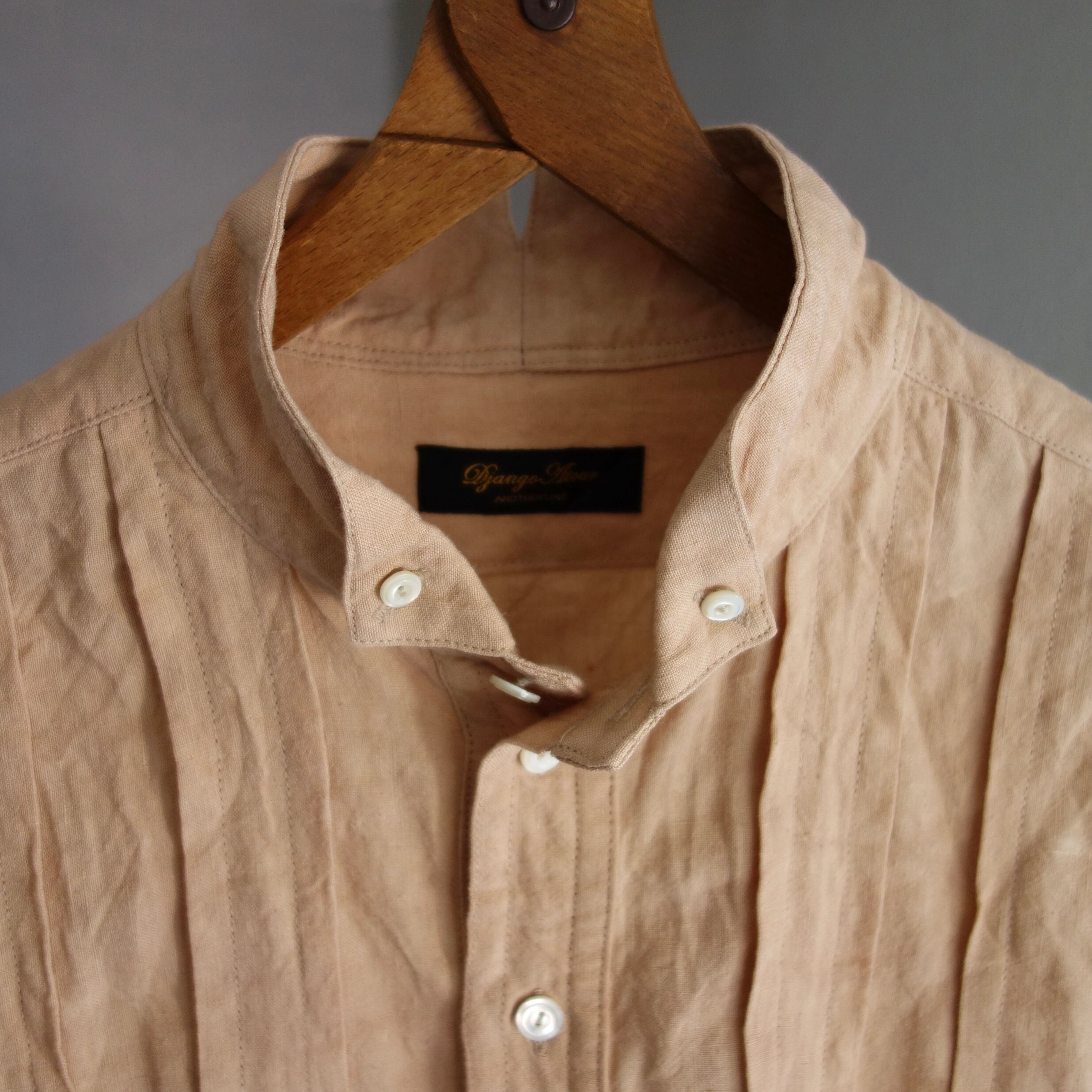 frenchvictorians button-down heavylinen shirt / antique lightorange