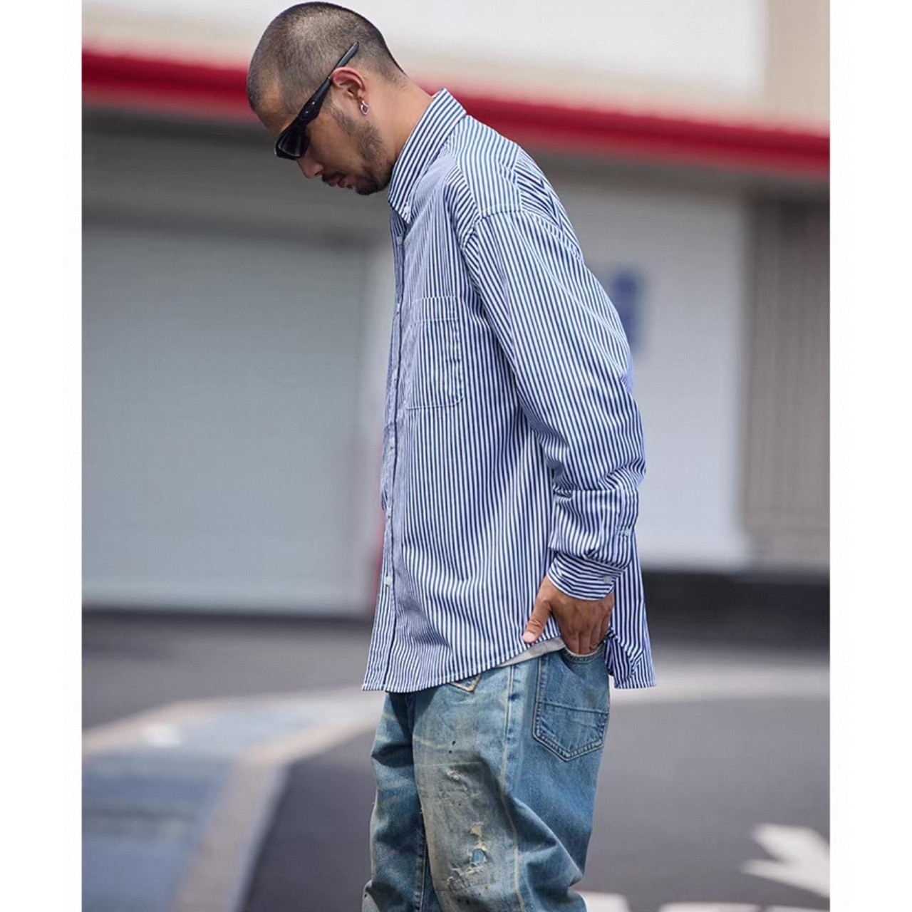 Stripe casual button shirt 1346 - 4