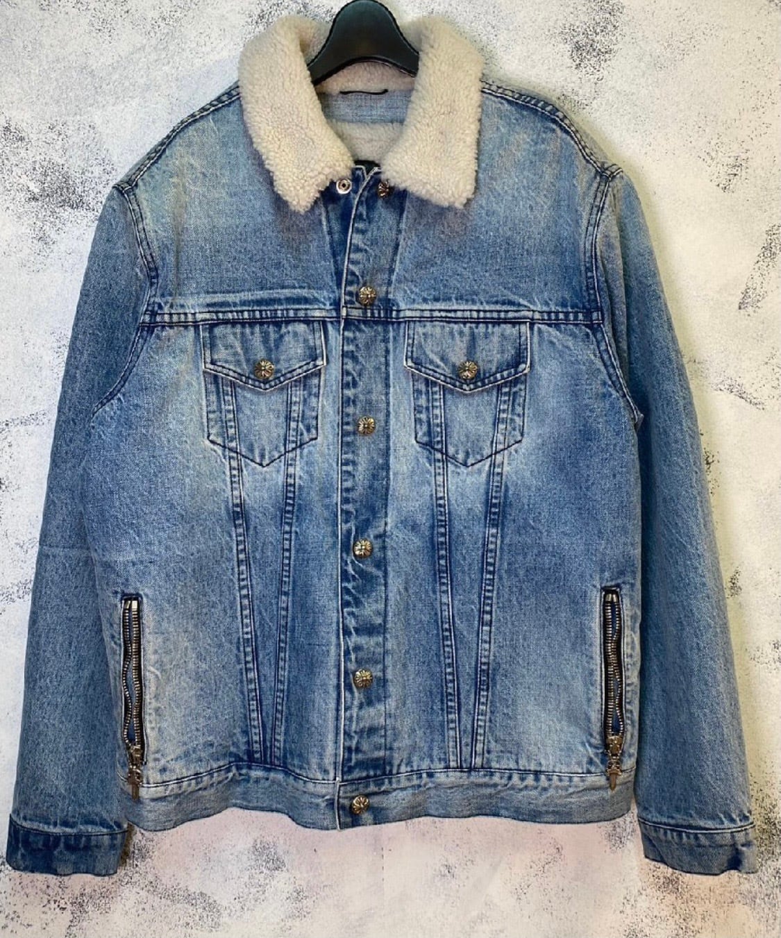 CHROME HEARTS クロムハーツ【JKT U MOTORBREATH FBRC】ムートンライナー デニムジャケット ブルー