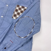 TOMMY HILFIGER トミーヒルフィガー NEW YORK FIT エルボーパッチ BD ボタンダウン オックスフォード 長袖シャツ XL/ブルー メンズ