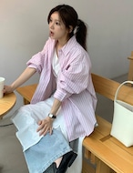 【新作5%OFF・3日間】Stripe Over-Fit Shirts_2colors