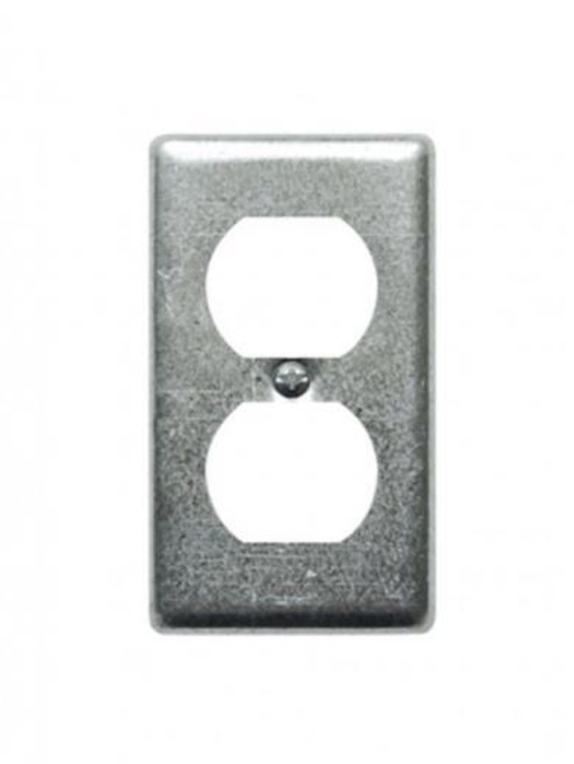 AXCIS スチール２口コンセントプレート（亜鉛メッキ）#553　E10 JO158