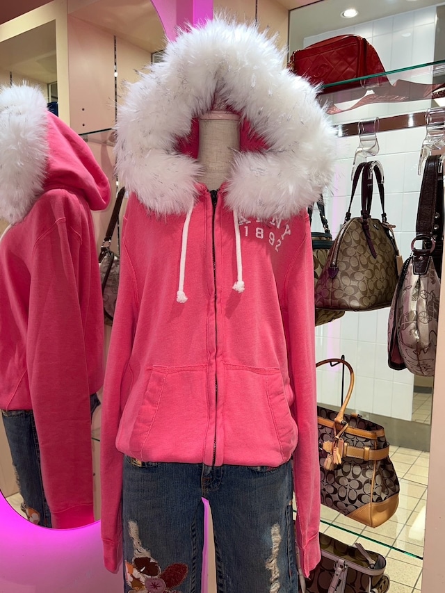 00s Fur Hoodie y2k