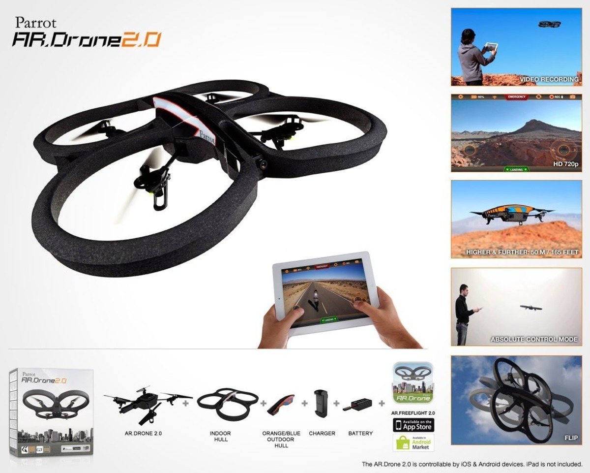 共同購入チケット】AR.Drone 2.0（スマートフォンやタブレットで操縦できるのクアドロコプター） | Hackathon House Shop