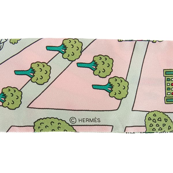 New HERMES エルメス ツイリー 新・パリの恋人たち H063329S 01 ローズ