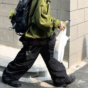 裏起毛グレービックシルエットパンツ　1097