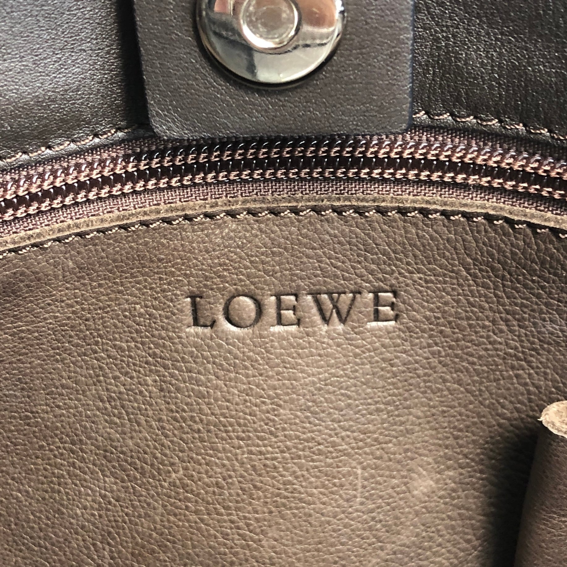 LOEWE ロエベ ハンドバッグ ブラウン アナグラム スエード vintage