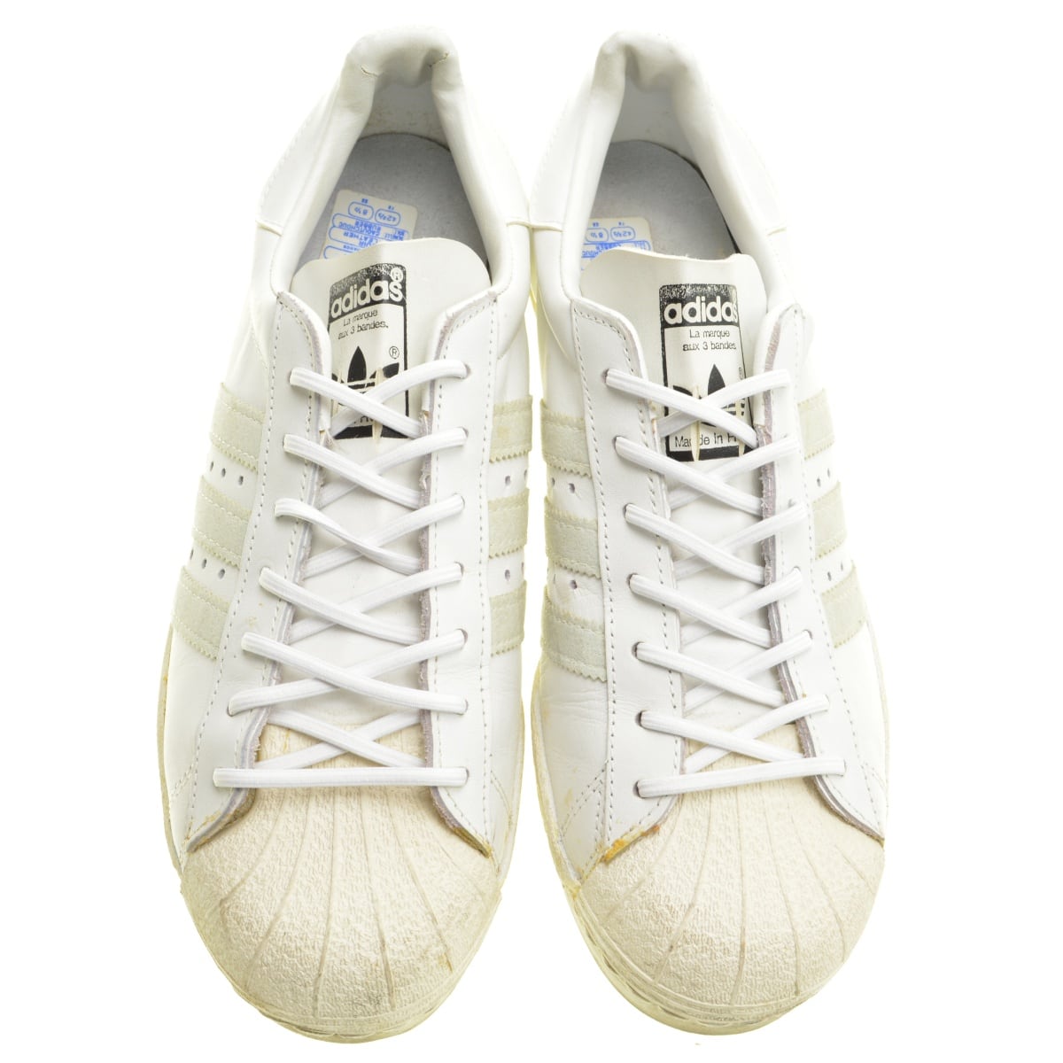 adidas アディダス SUPERSTAR スーパースター 単色ベロ フランス製 vintage ヴィンテージ 80s ホワイト 白 サイズ：US8.5 26.5cm スニーカー 【メンズ】