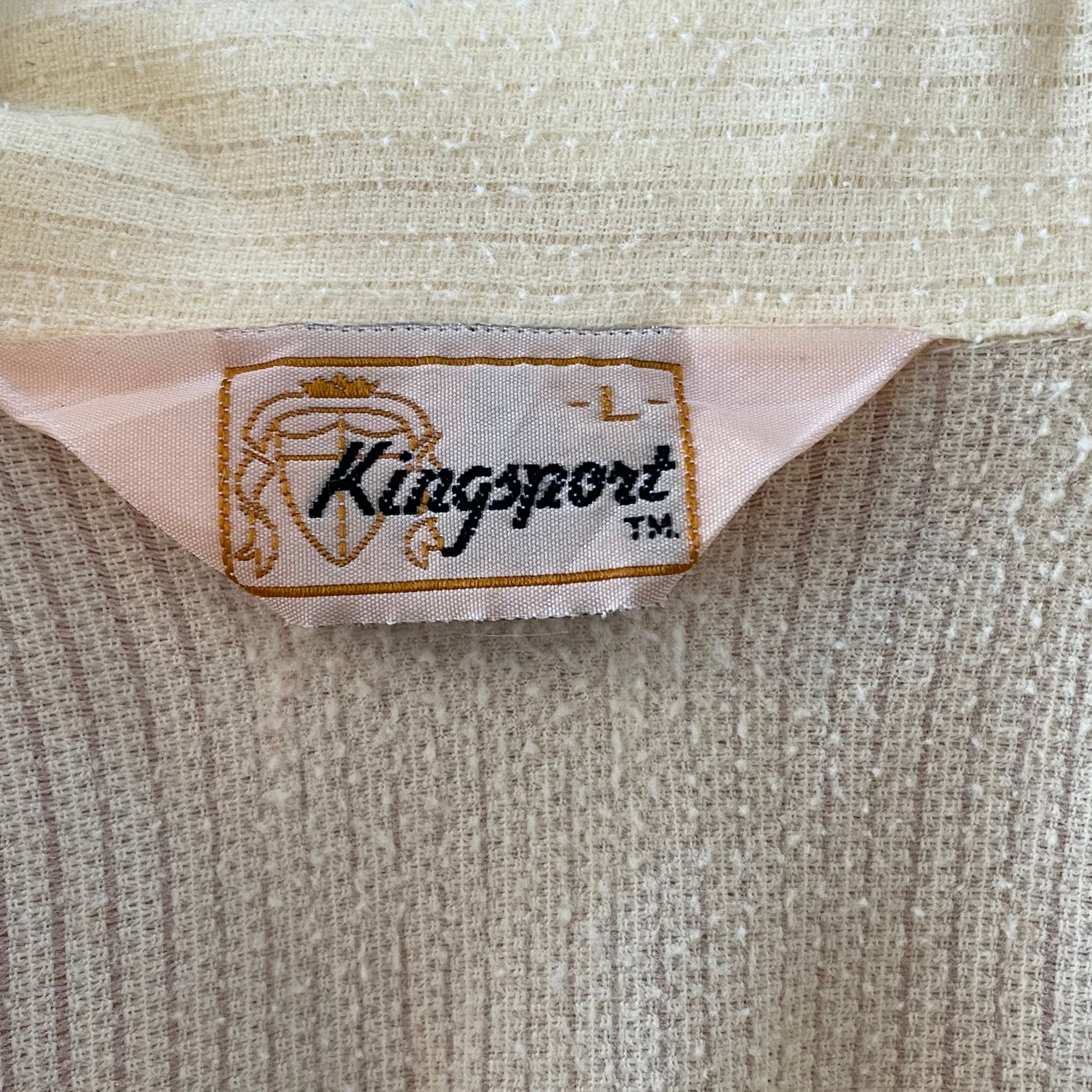 KING SPORT】60s 70s オープンカラーシャツ 開襟シャツ ストライプ