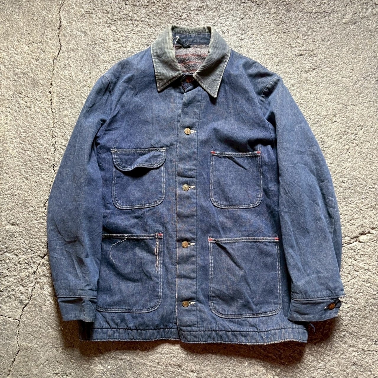 LEE【美品】40's復刻 デニムカバーオール ジャケット チンストラップ L
