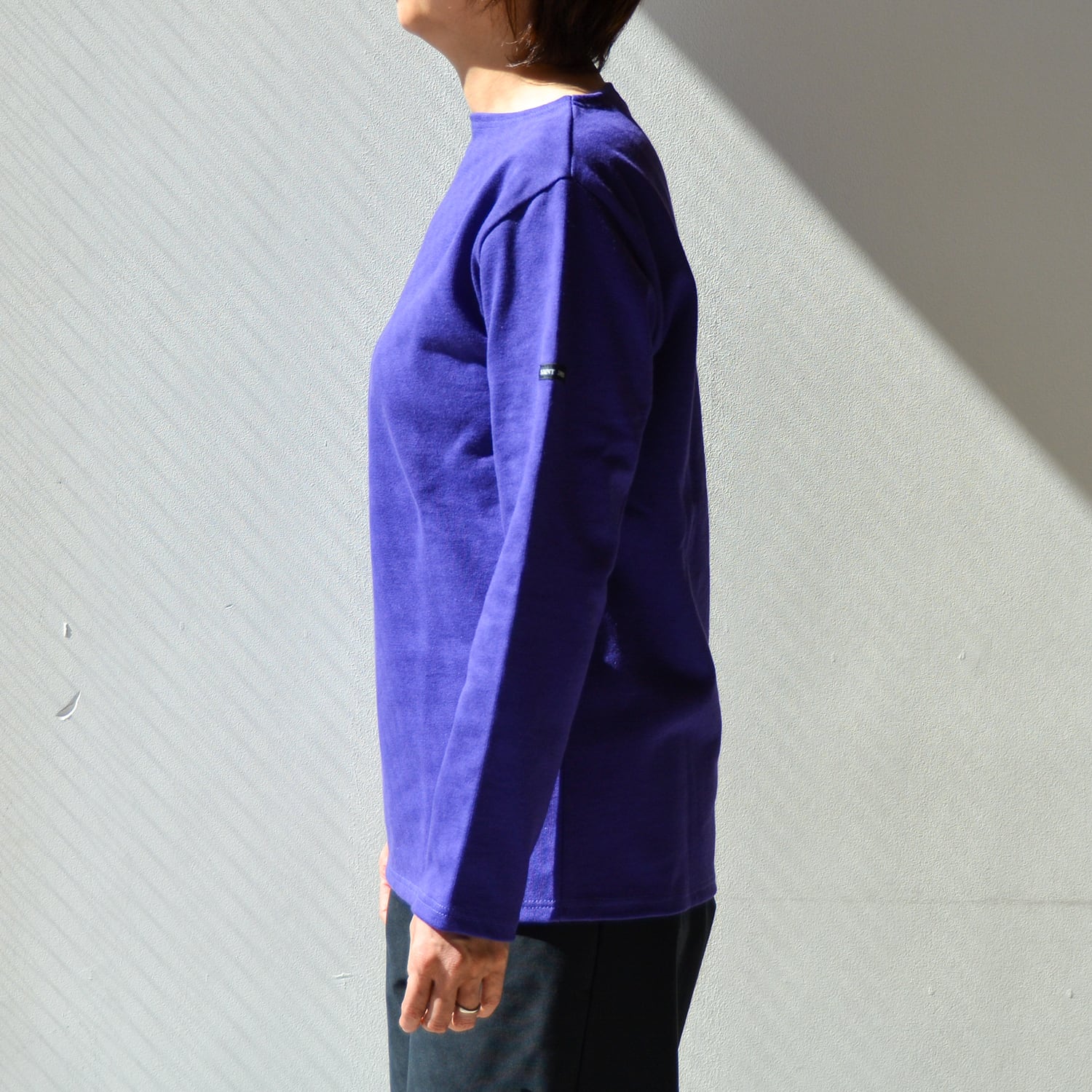 セントジェームス SAINT JAMES 無地ボートネックシャツ(OUESSANT)PRUNELLE(プリュネルパープル)