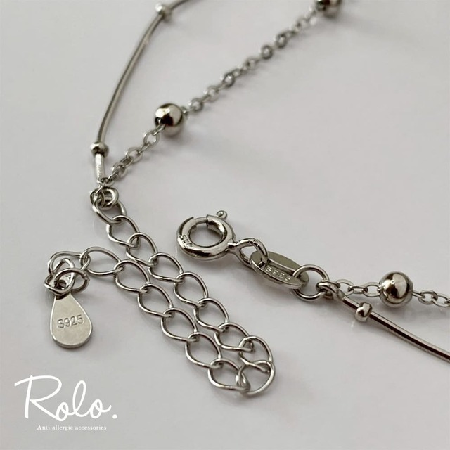 2連ボールチェーンネックレス シルバー925